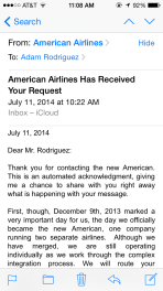 Confirmation email from AA.com