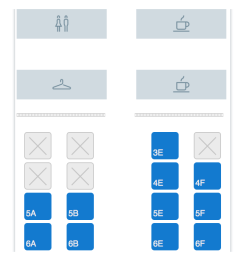 First Class seat map on an AA B738
